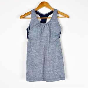 2/$30 Lululemon Turbo Tank Heathered Coal Gray Racerback Built In Bra Running